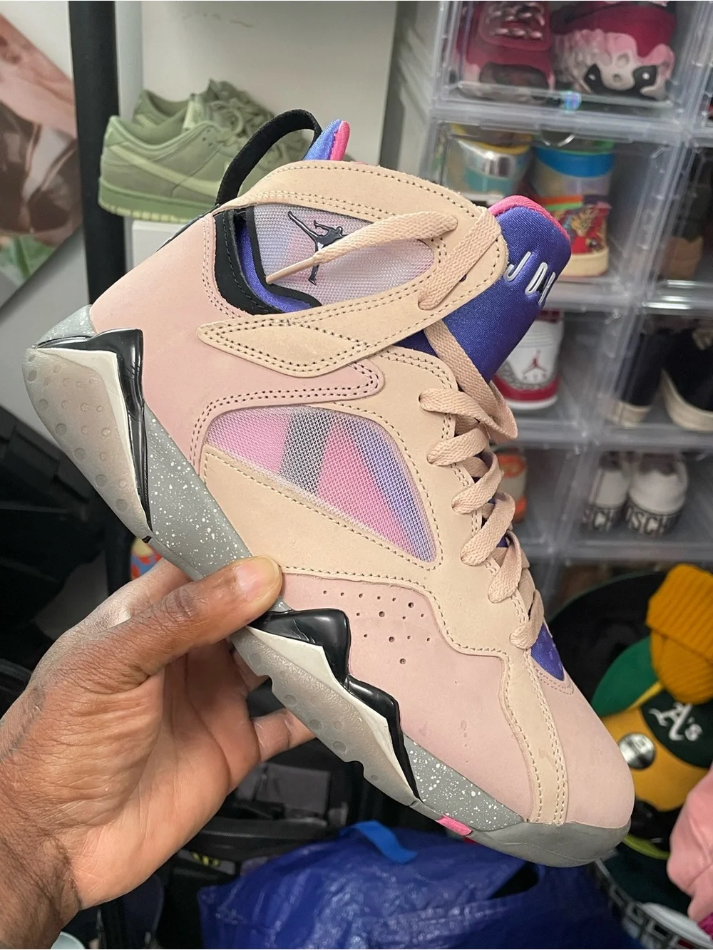 Jordan Kids Pink, Purple and Cream High-Top Basketball Sneakers